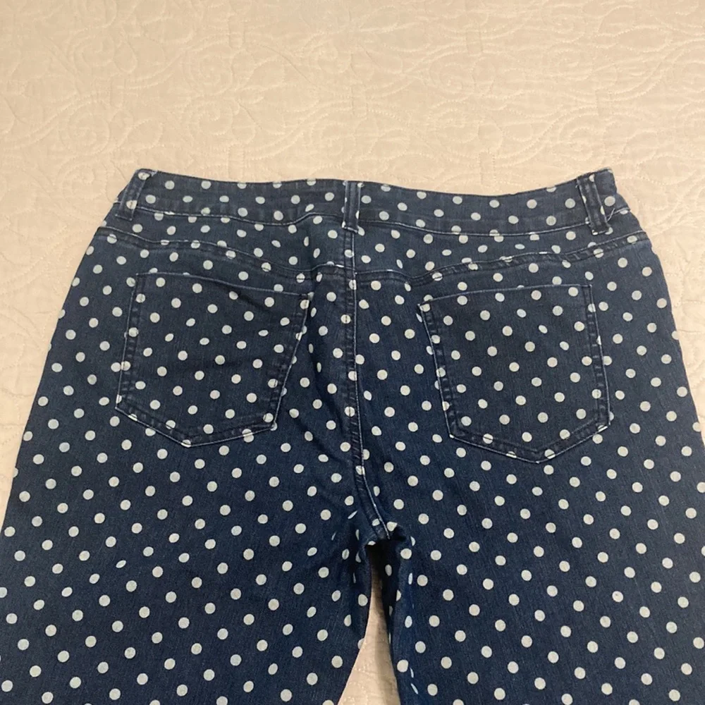 Chico's Platinum Denim Polka Dot Jeans Size 2 (12) - Picture 9 of 13